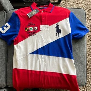 Ralph Lauren Red and White Polo Shirt